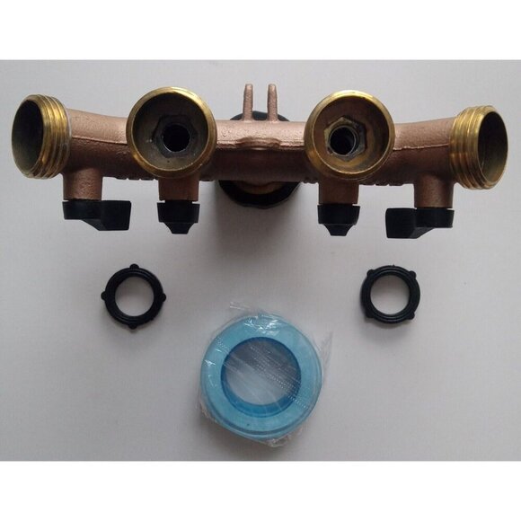 Metal 4‑Way Hose Valve – Brass Garden Water Distributor Spigot Connector - Picture 3 of 3